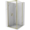 Mexen Exo-BR Duo kabina prysznicowa uchylna 110 x 110 cm, transparent, złota - 8182-110-110-50-00