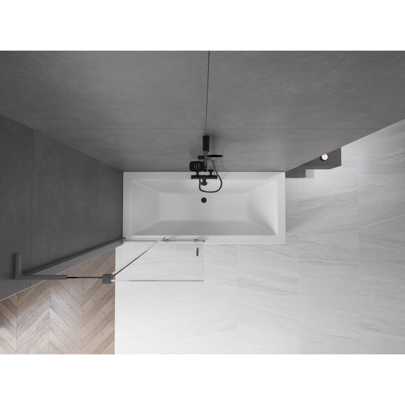Mexen Velar L parawan nawannowy 2-skrzydłowy rozsuwany 95 x 150 cm, transparent, gun metal - 896-095-003-01-95