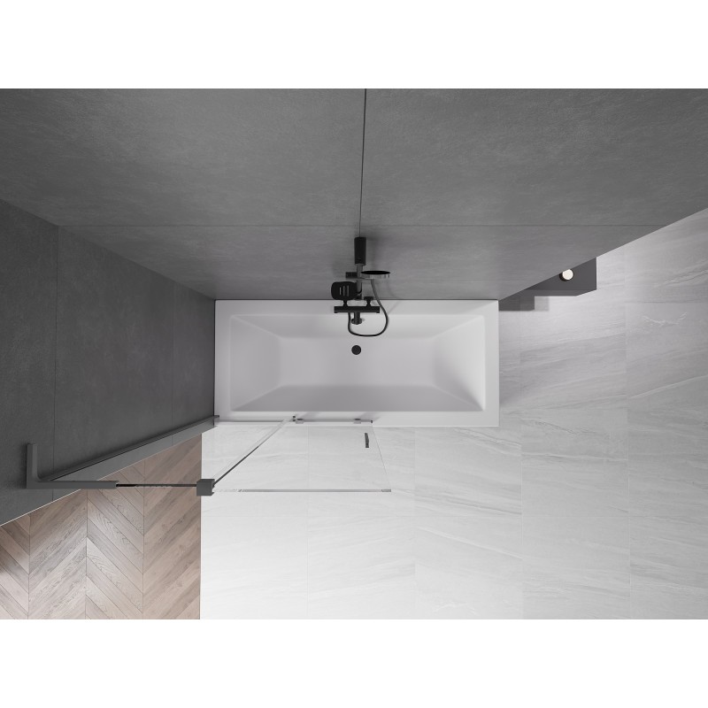 Mexen Velar L parawan nawannowy 2-skrzydłowy rozsuwany 100 x 150 cm, transparent, gun metal - 896-100-003-01-95