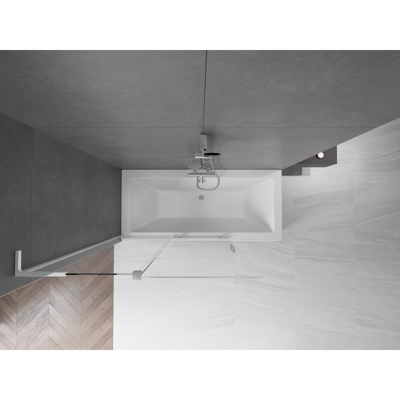 Mexen Velar L parawan nawannowy 2-skrzydłowy rozsuwany 120 x 150 cm, transparent, chrom - 896-120-003-01-01