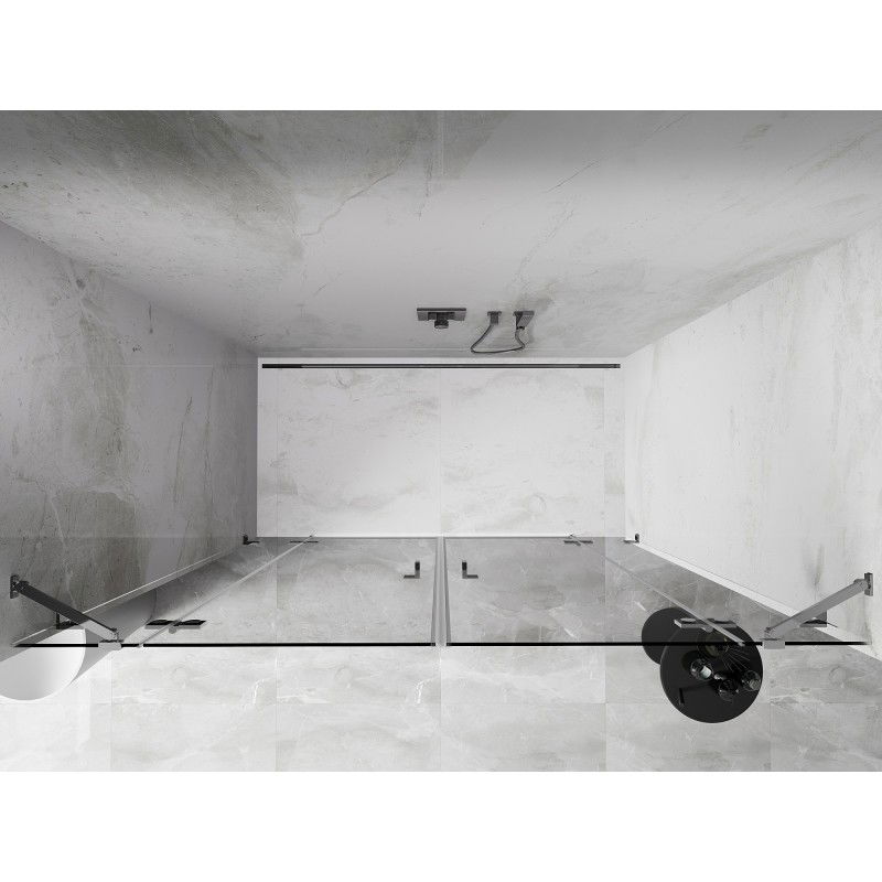 Mexen Lunar Duo drzwi prysznicowe uchylne 180 cm, transparent, chrom - 834D-180-000-01-00