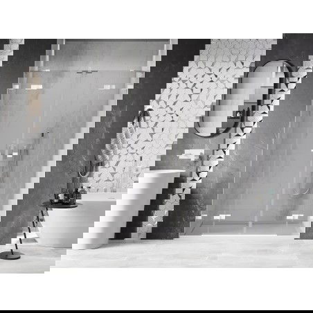 Mexen Lunar Duo drzwi prysznicowe uchylne 140 cm, transparent, białe - 834D-140-000-20-00