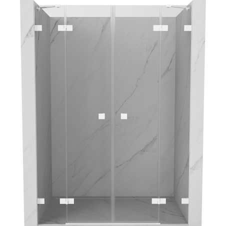 Mexen Lunar Duo drzwi prysznicowe uchylne 140 cm, transparent, białe - 834D-140-000-20-00