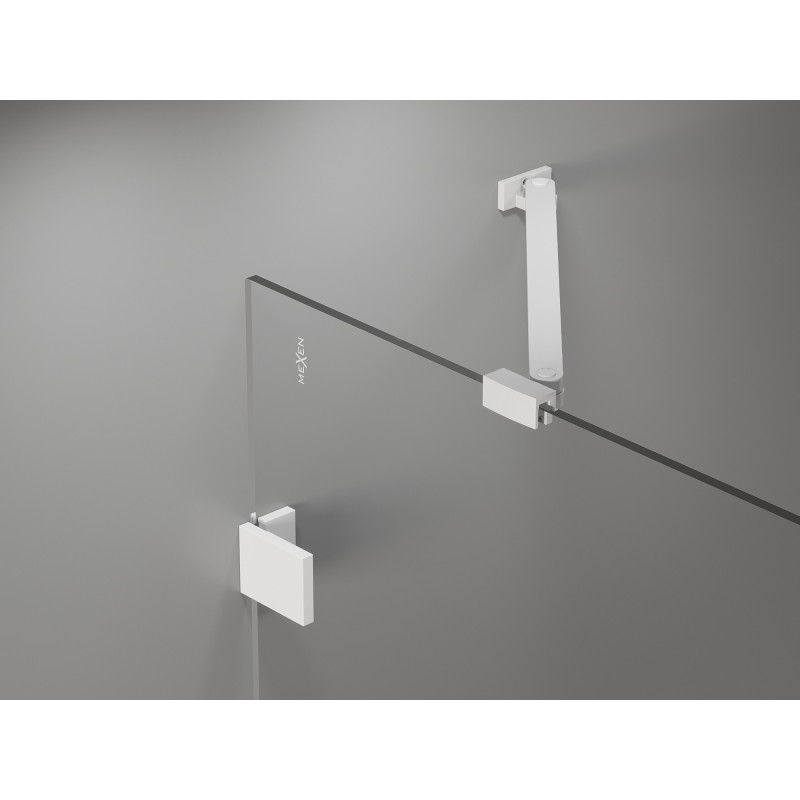 Mexen Lunar Duo drzwi prysznicowe uchylne 160 cm, transparent, białe - 834D-160-000-20-00