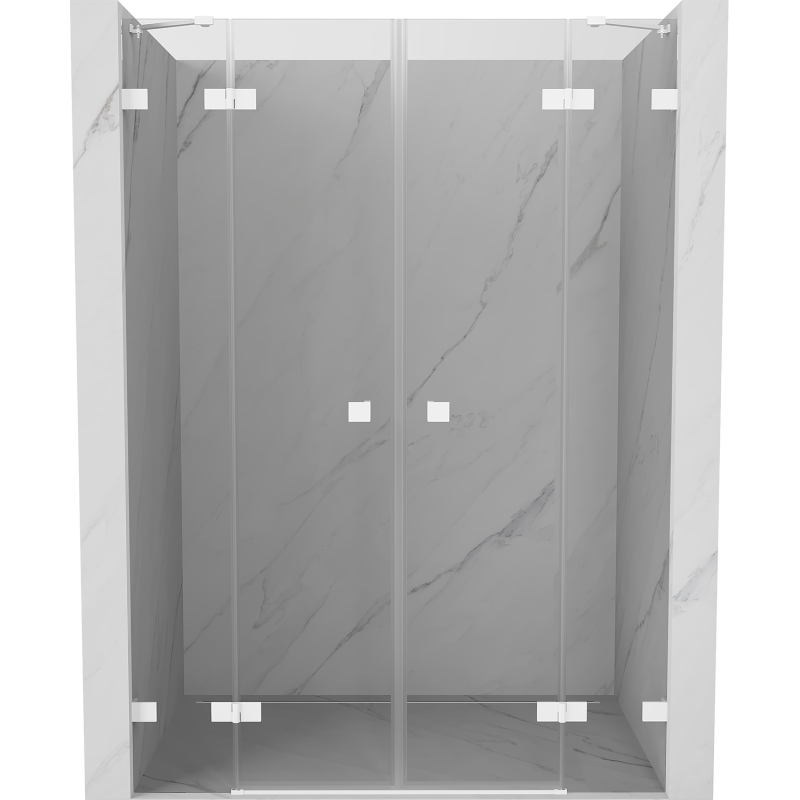 Mexen Lunar Duo drzwi prysznicowe uchylne 160 cm, transparent, białe - 834D-160-000-20-00