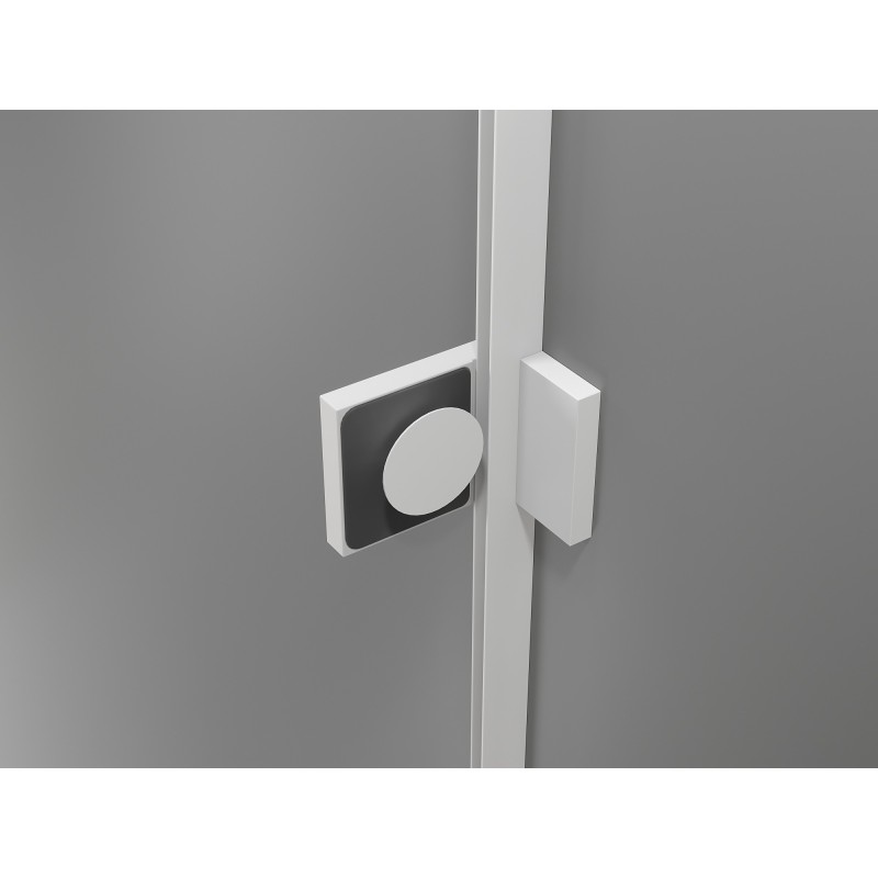 Mexen Lunar Duo drzwi prysznicowe uchylne 190 cm, transparent, białe - 834D-190-000-20-00