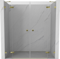 Mexen Lunar Duo drzwi prysznicowe uchylne 170 cm, transparent, złote - 834D-170-000-50-00