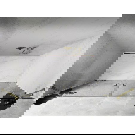 Mexen Lunar Duo drzwi prysznicowe uchylne 170 cm, transparent, złote szczotkowane - 834D-170-000-55-00