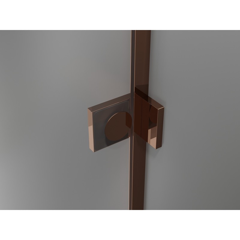 Mexen Lunar Duo drzwi prysznicowe uchylne 190 cm, transparent, różowe złoto - 834D-190-000-60-00