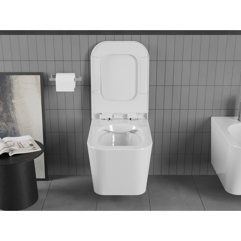 Mexen Teo miska wc Rimless z deską wolnoopadającą slim, duroplast, biała połysk - 30850700