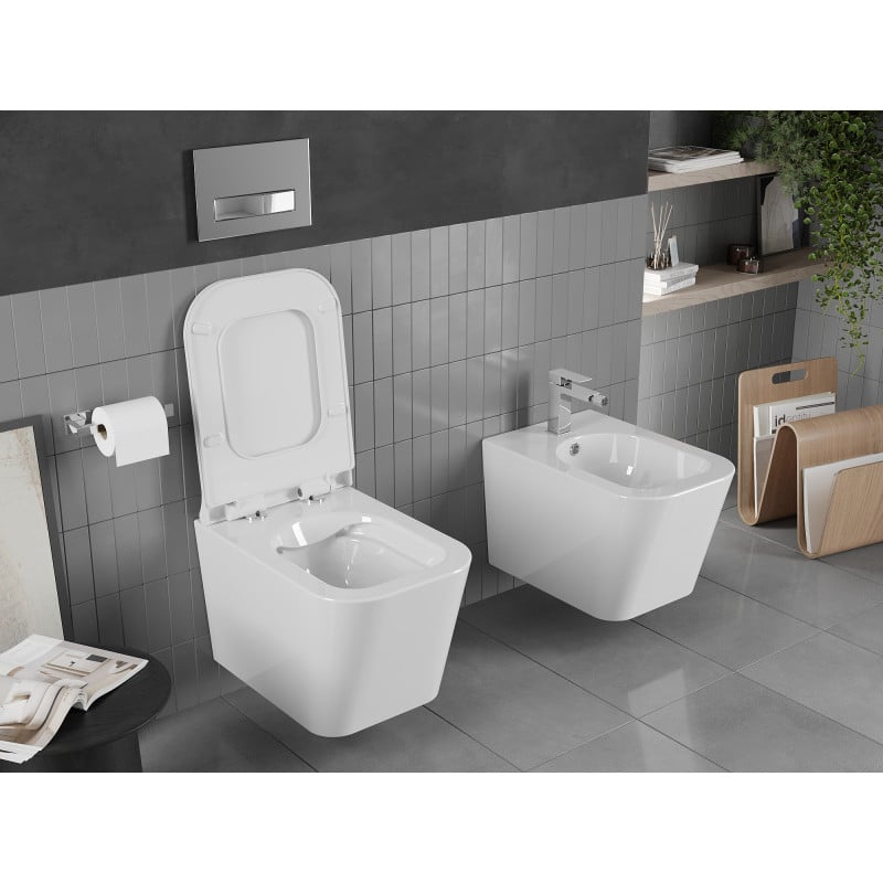 Mexen Teo miska wc Rimless z deską wolnoopadającą slim, duroplast, biała połysk - 30850700