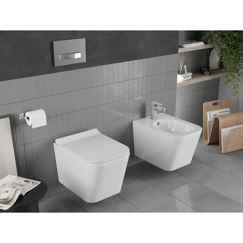 Mexen Teo miska wc Rimless z deską wolnoopadającą slim, duroplast, biała połysk - 30850700