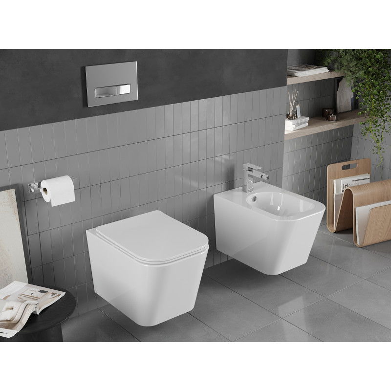 Mexen Teo miska wc Rimless z deską wolnoopadającą slim, duroplast, biała połysk - 30850600