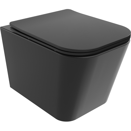 Mexen Teo miska wc Rimless z deską wolnoopadającą slim, duroplast, czarna mat - 30850685