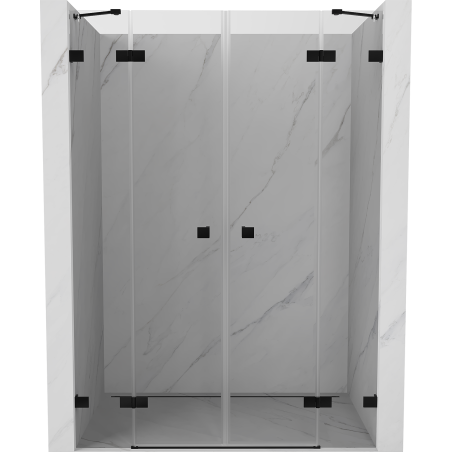 Mexen Lunar Duo drzwi prysznicowe uchylne 150 cm, transparent, czarne - 834D-150-000-70-00