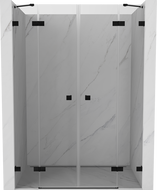 Mexen Lunar Duo drzwi prysznicowe uchylne 160 cm, transparent, czarne - 834D-160-000-70-00