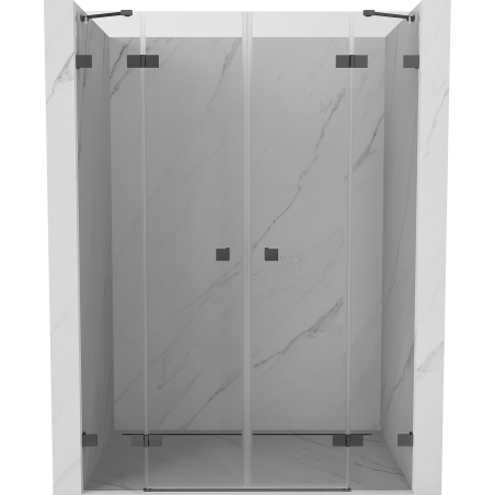 Mexen Lunar Duo drzwi prysznicowe uchylne 150 cm, transparent, gun metal - 834D-150-000-95-00