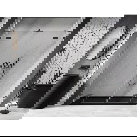 Mexen Lunar Duo drzwi prysznicowe uchylne 170 cm, transparent, gun metal - 834D-170-000-95-00