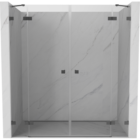 Mexen Lunar Duo drzwi prysznicowe uchylne 170 cm, transparent, gun metal - 834D-170-000-95-00