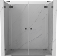 Mexen Lunar Duo drzwi prysznicowe uchylne 170 cm, transparent, gun metal - 834D-170-000-95-00