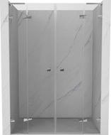 Mexen Lunar L Duo drzwi prysznicowe uchylne 140 cm, transparent, chrom - 834DL-140-000-01-00