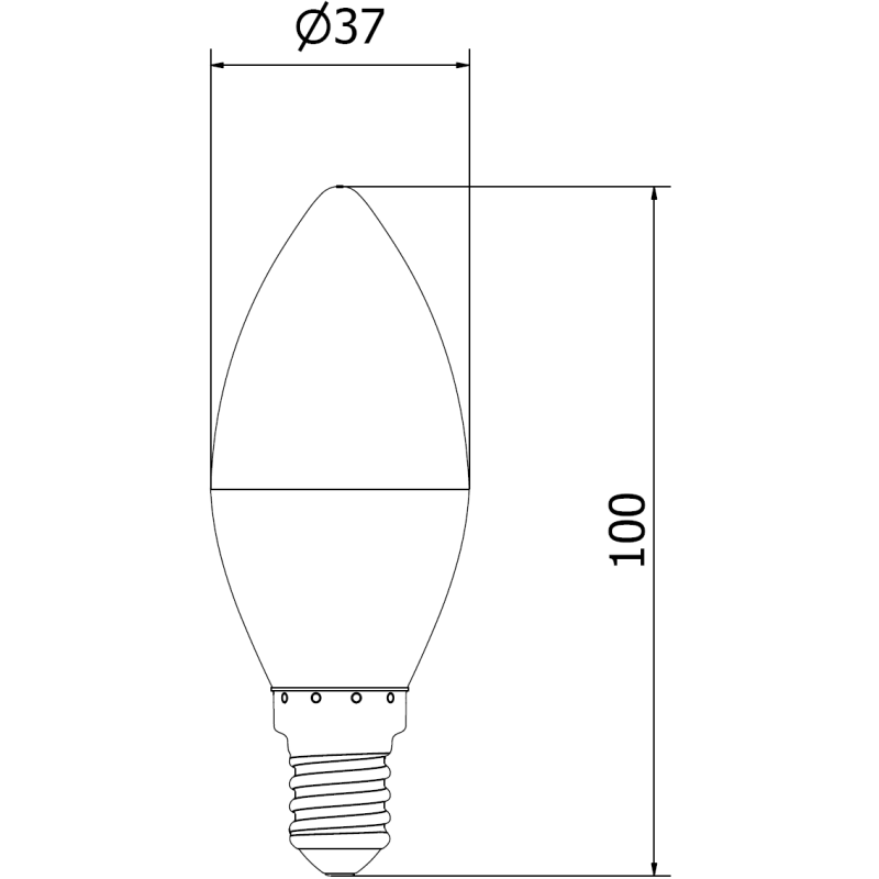 Mexen Nova żarówka LED E14, C37, 5W, Ciepła - 3000K, 525 lm - L102-E14-0530-01