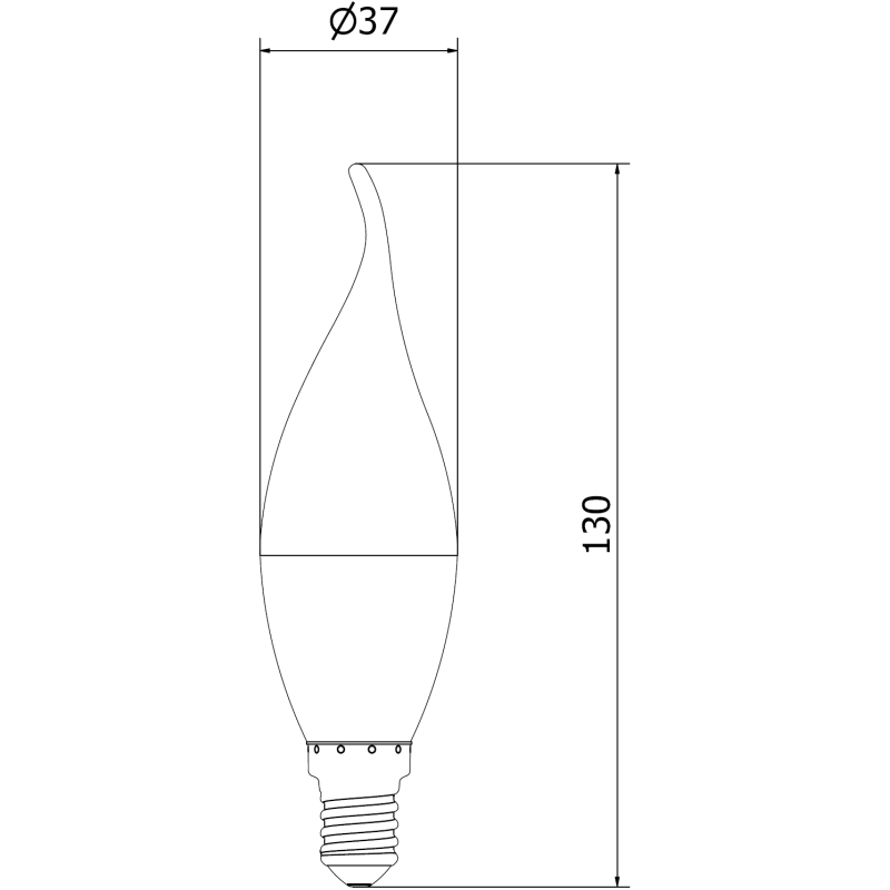 Mexen Nova żarówka LED płomyk E14, C37, 5W, Ciepła - 3000K, 525 lm - L106-E14-0530-01