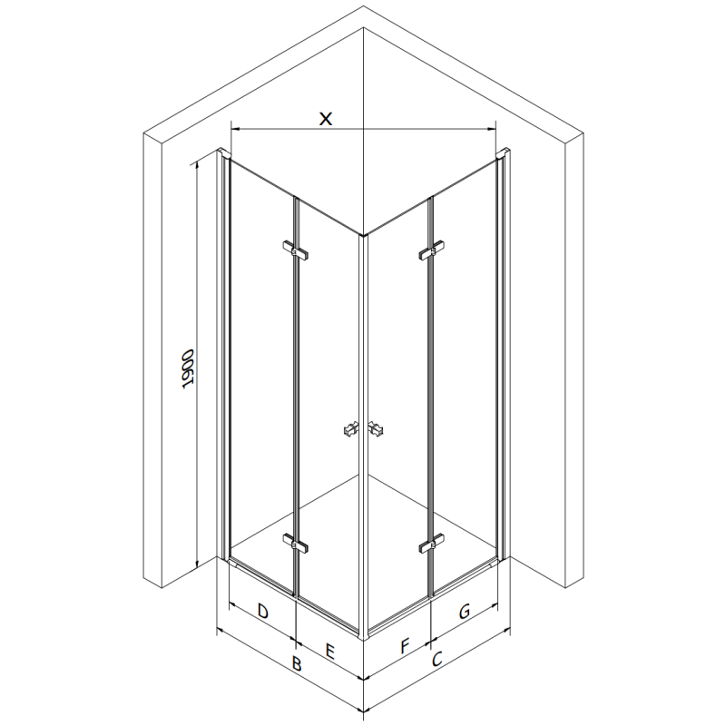 Mexen Lima Duo kabina prysznicowa składana 100 x 90 cm, transparent, chrom - 856-100-090-02-00