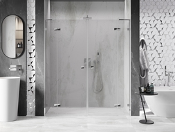 Mexen Lunar L Duo drzwi prysznicowe uchylne 170 cm, transparent, chrom - 834DL-170-000-01-00