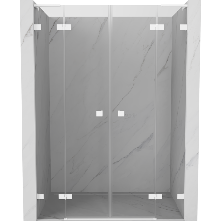Mexen Lunar L Duo drzwi prysznicowe uchylne 140 cm, transparent, białe - 834DL-140-000-20-00