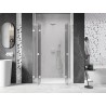 Mexen Lunar L Duo drzwi prysznicowe uchylne 140 cm, transparent, białe - 834DL-140-000-20-00