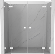 Mexen Lunar L Duo drzwi prysznicowe uchylne 170 cm, transparent, białe - 834DL-170-000-20-00