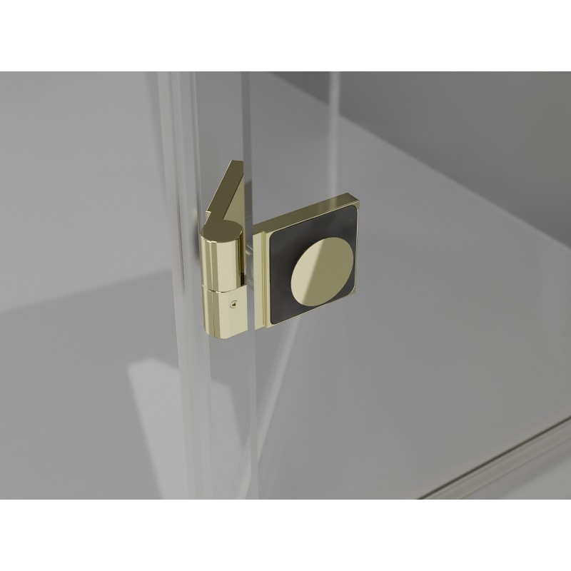 Mexen Lunar L Duo drzwi prysznicowe uchylne 160 cm, transparent, złote - 834DL-160-000-50-00