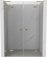 Mexen Lunar L Duo drzwi prysznicowe uchylne 160 cm, transparent, złote - 834DL-160-000-50-00