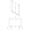 Mexen Lunar L Duo drzwi prysznicowe uchylne 190 cm, transparent, złote - 834DL-190-000-50-00