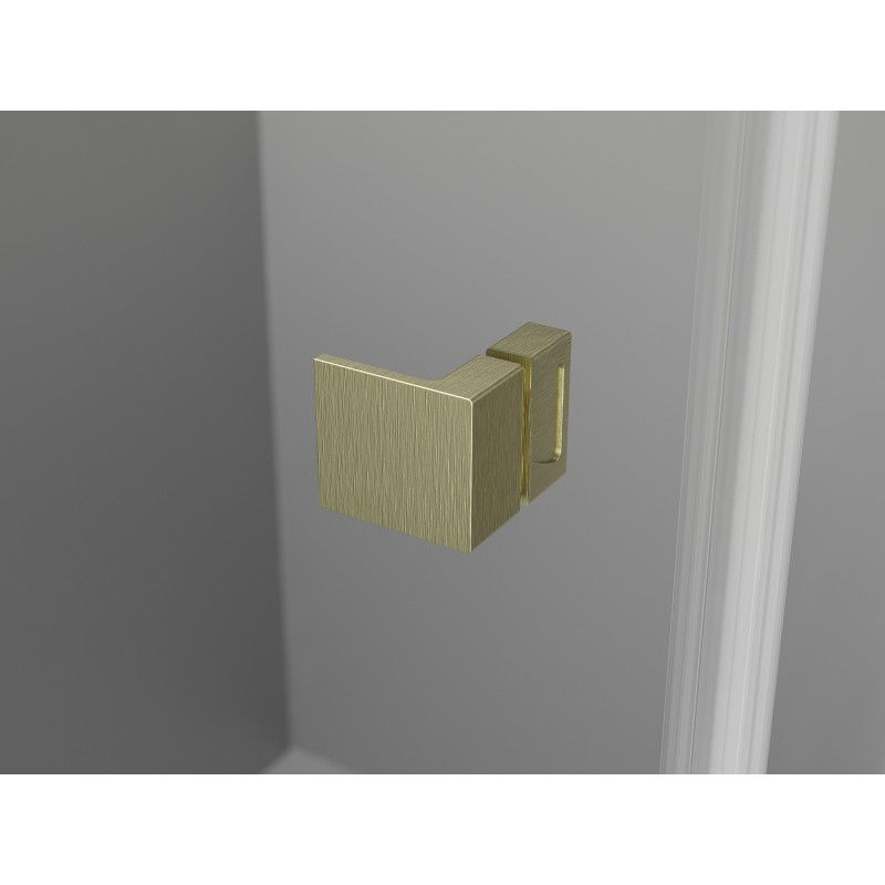 Mexen Lunar L Duo drzwi prysznicowe uchylne 140 cm, transparent, złote szczotkowane - 834DL-140-000-55-00