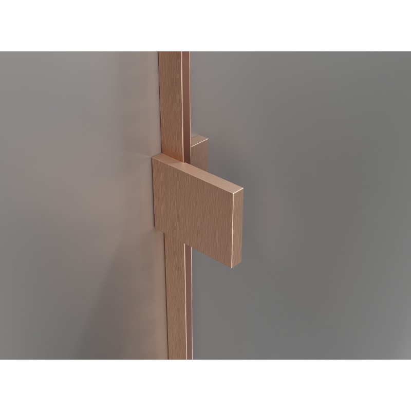 Mexen Lunar L Duo drzwi prysznicowe uchylne 180 cm, transparent, miedź szczotkowana - 834DL-180-000-65-00