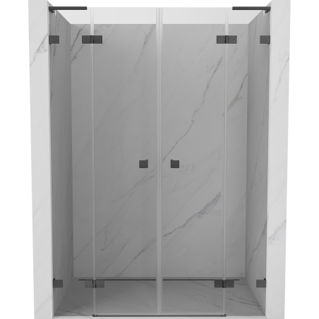 Mexen Lunar L Duo drzwi prysznicowe uchylne 160 cm, transparent, gun gray szczotkowany - 834DL-160-000-66-00