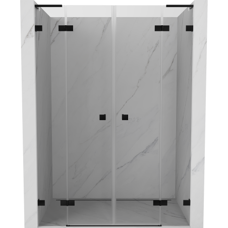 Mexen Lunar L Duo drzwi prysznicowe uchylne 150 cm, transparent, czarne - 834DL-150-000-70-00