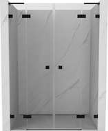 Mexen Lunar L Duo drzwi prysznicowe uchylne 160 cm, transparent, czarne - 834DL-160-000-70-00