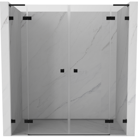Mexen Lunar L Duo drzwi prysznicowe uchylne 190 cm, transparent, czarne - 834DL-190-000-70-00