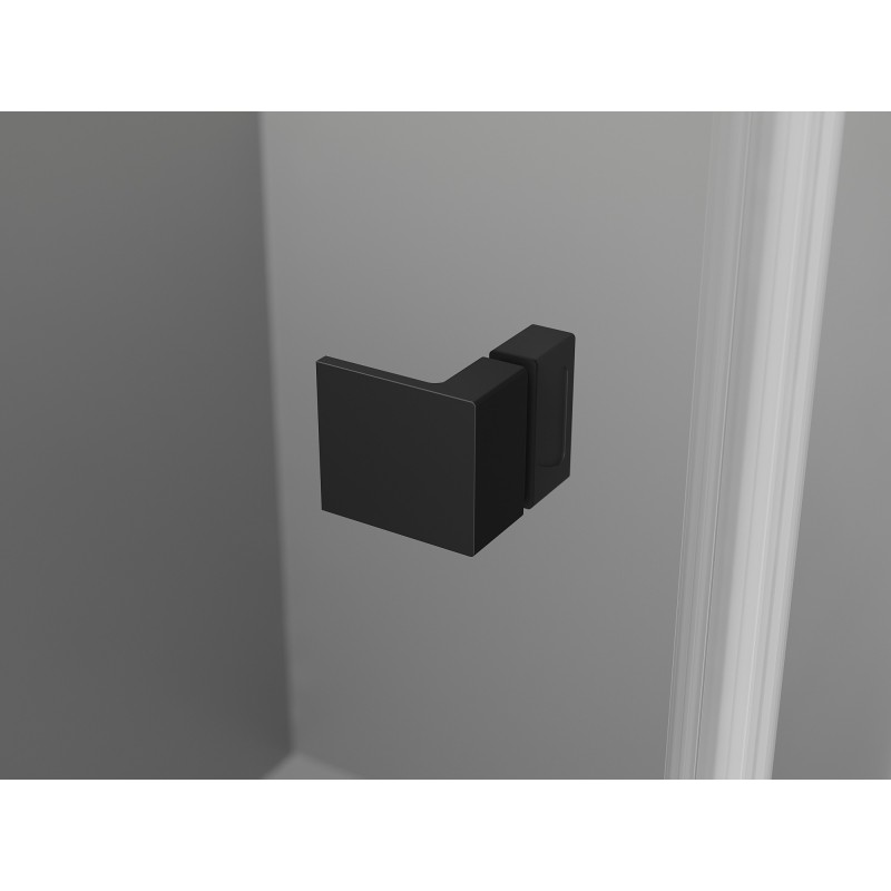 Mexen Lunar L Duo drzwi prysznicowe uchylne 200 cm, transparent, czarne - 834DL-200-000-70-00