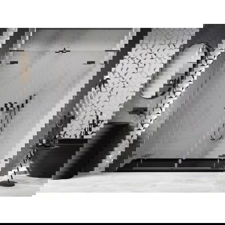 Mexen Lunar L Duo drzwi prysznicowe uchylne 170 cm, transparent, gun metal - 834DL-170-000-95-00