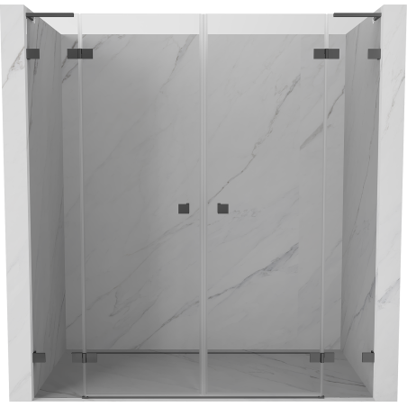 Mexen Lunar L Duo drzwi prysznicowe uchylne 170 cm, transparent, gun metal - 834DL-170-000-95-00