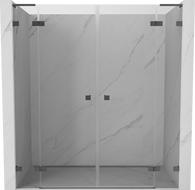 Mexen Lunar L Duo drzwi prysznicowe uchylne 170 cm, transparent, gun metal - 834DL-170-000-95-00