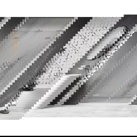 Mexen Lunar L Duo drzwi prysznicowe uchylne 140 cm, transparent, nikiel szczotkowany - 834DL-140-000-97-00