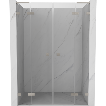 Mexen Lunar L Duo drzwi prysznicowe uchylne 140 cm, transparent, nikiel szczotkowany - 834DL-140-000-97-00