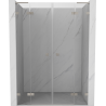 Mexen Lunar L Duo drzwi prysznicowe uchylne 140 cm, transparent, nikiel szczotkowany - 834DL-140-000-97-00