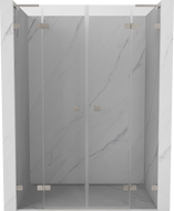 Mexen Lunar L Duo drzwi prysznicowe uchylne 150 cm, transparent, nikiel szczotkowany - 834DL-150-000-97-00