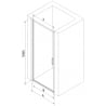Mexen Exo-B drzwi prysznicowe uchylne 50 cm, transparent, czarne - 817-050-000-70-00